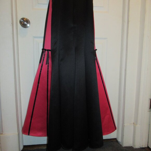 Gunne Sax Trumpet Dress Mermaid Gown Rose Red Black 5/6 Jessica McClintock Bows - Picture 11 of 16